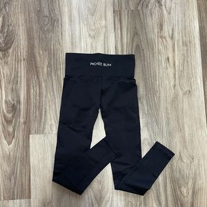 WOMENS BLACK PCHEE BUM LEGGING SZ XS/S
